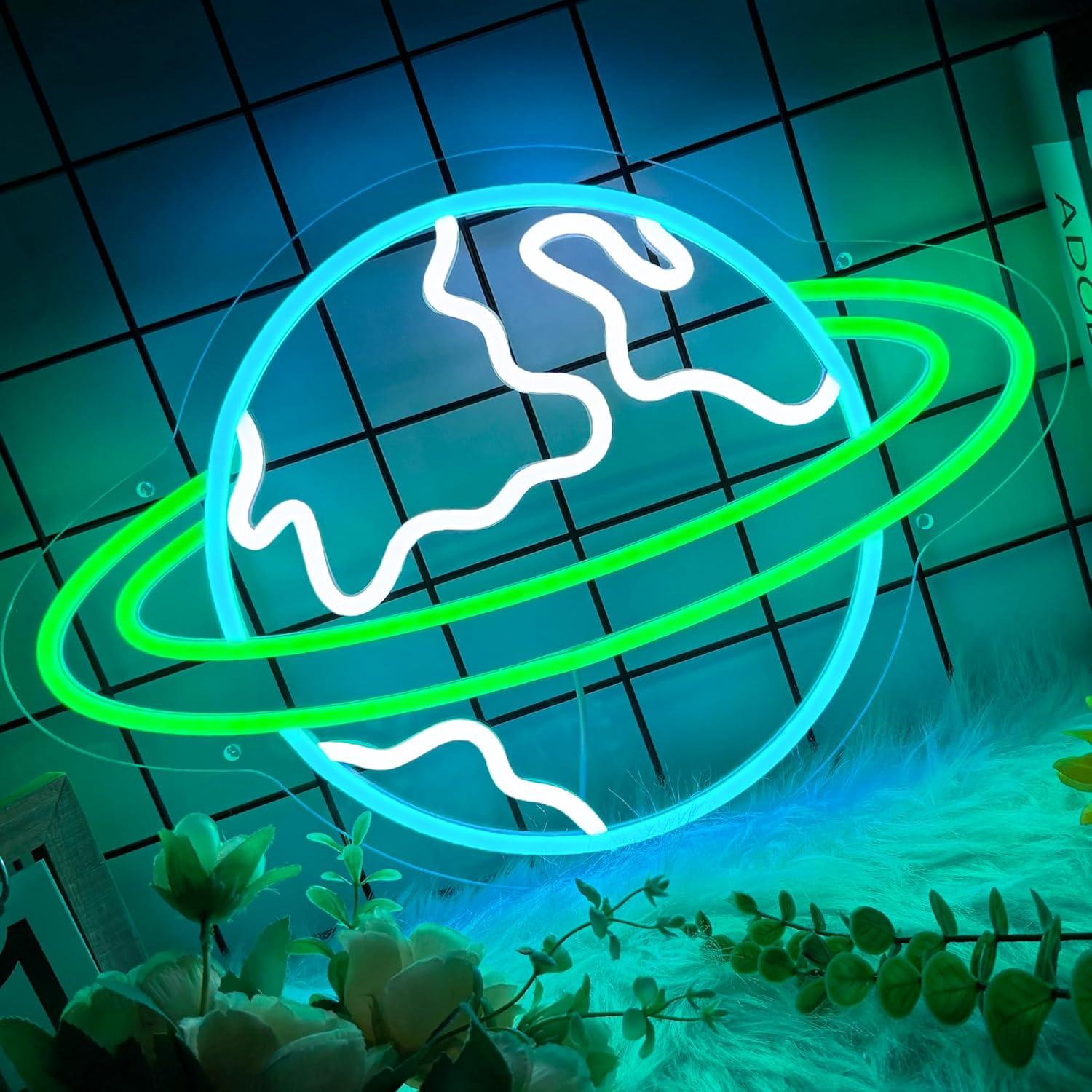 Earth Neon Sign Planet Dimmabl - Lighting Decor For Living Room ulasan dan harga