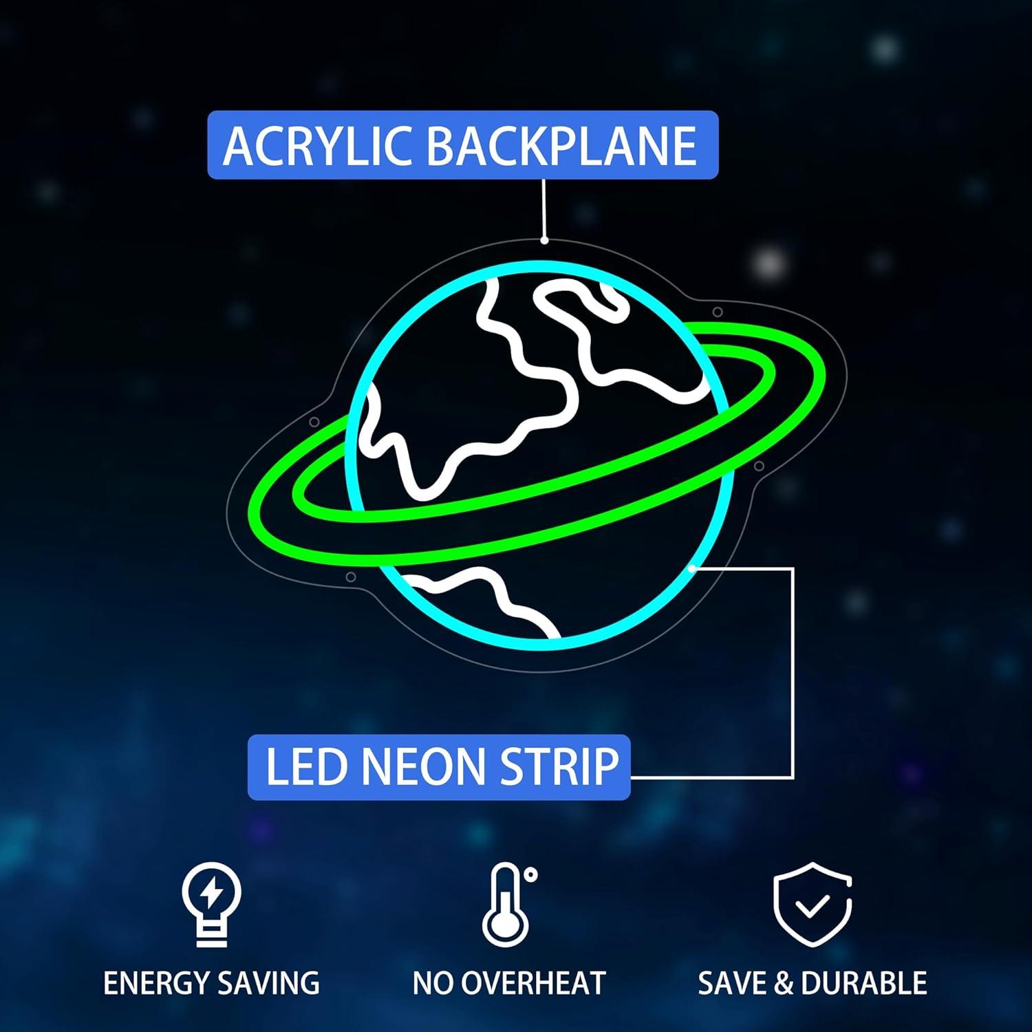 Earth Neon Sign Planet Dimmabl - Lighting Decor For Living Room ulasan dan harga