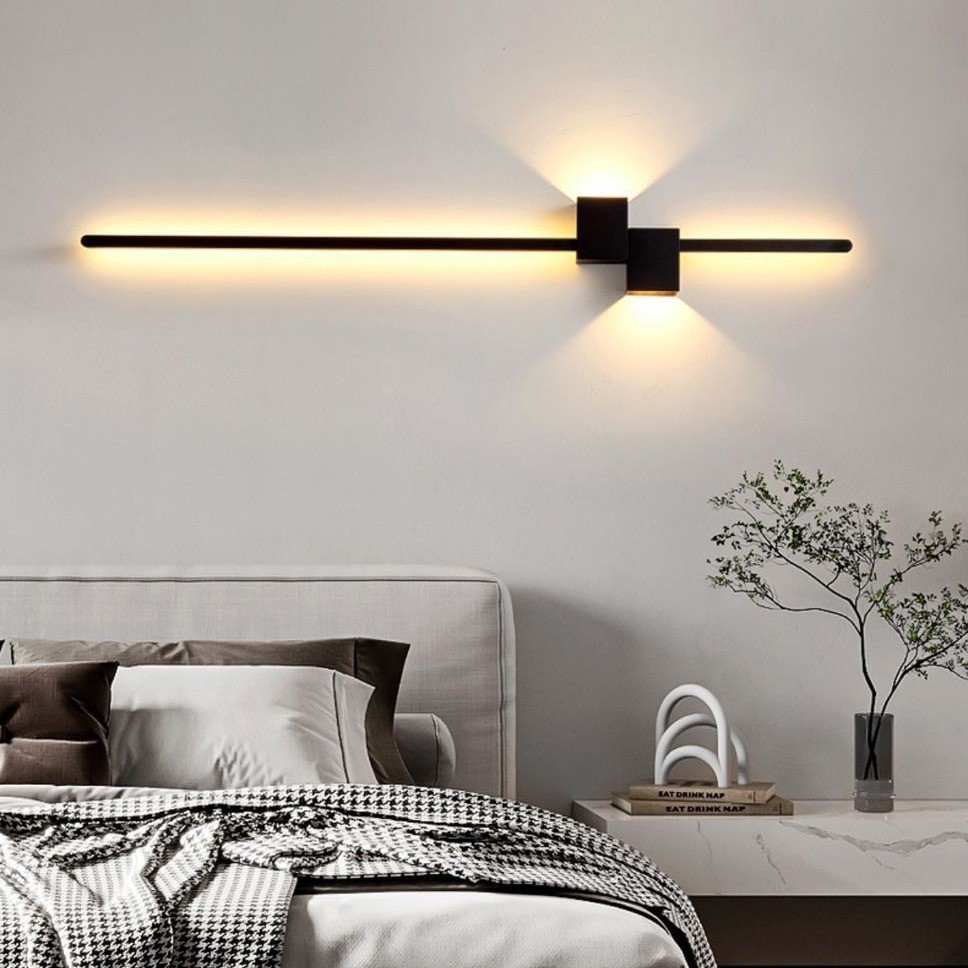 Modern Black Long Strip Wall L - Foyer Lighting Wall Decor ulasan dan harga