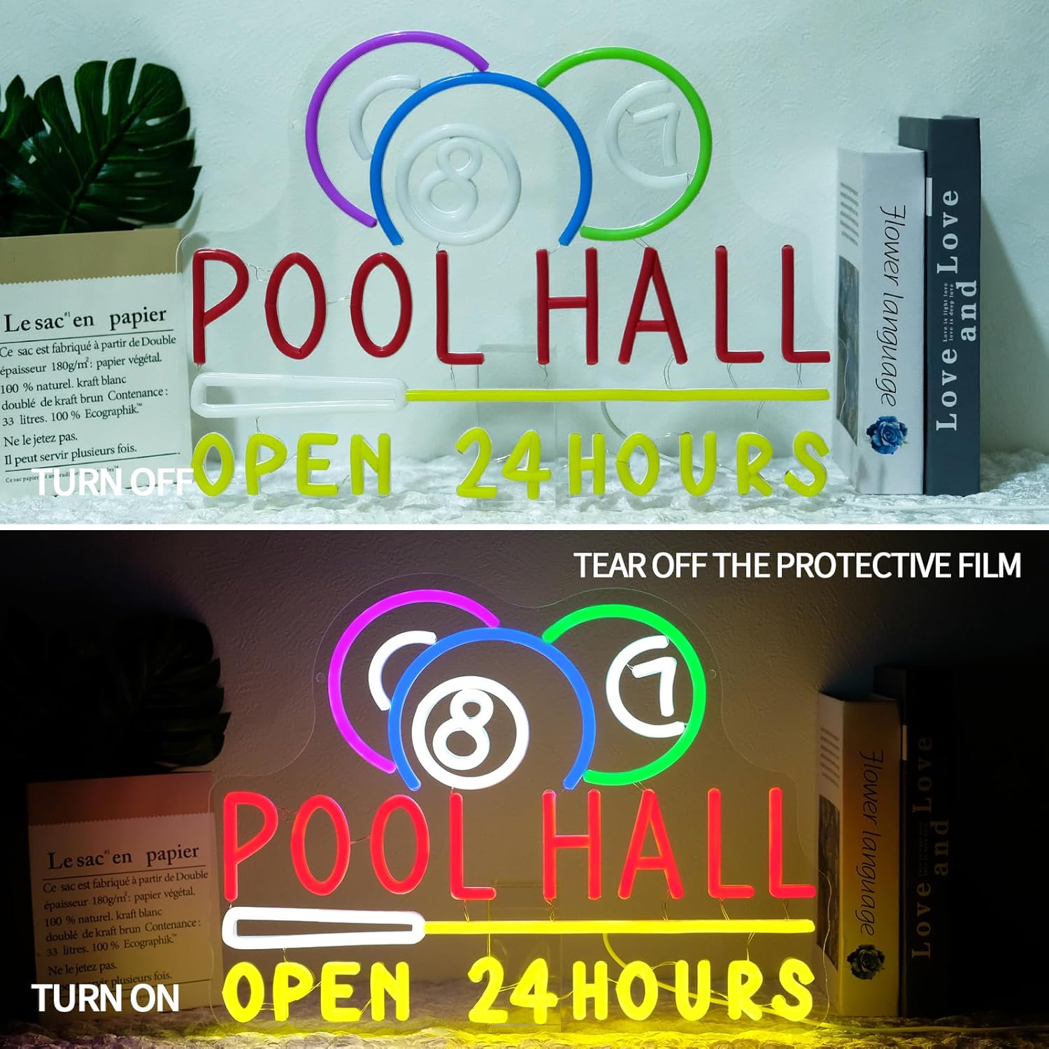 Pool Hall Open 24 Hours Neon S - Decor Lighting Opening Hours ulasan dan harga
