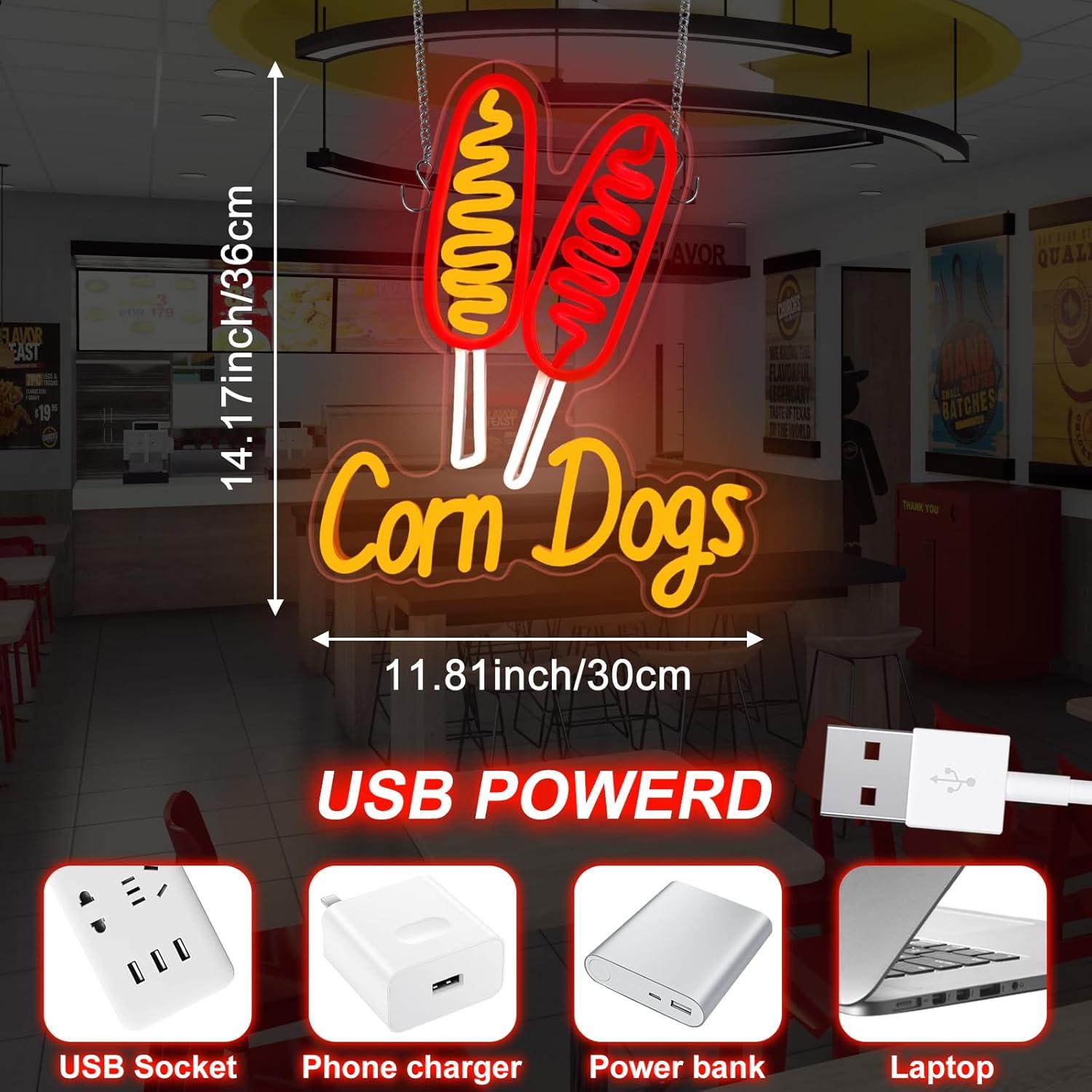 Corn Dog Neon Sign Snack USB D - Lighting Decor Wedding ulasan dan harga