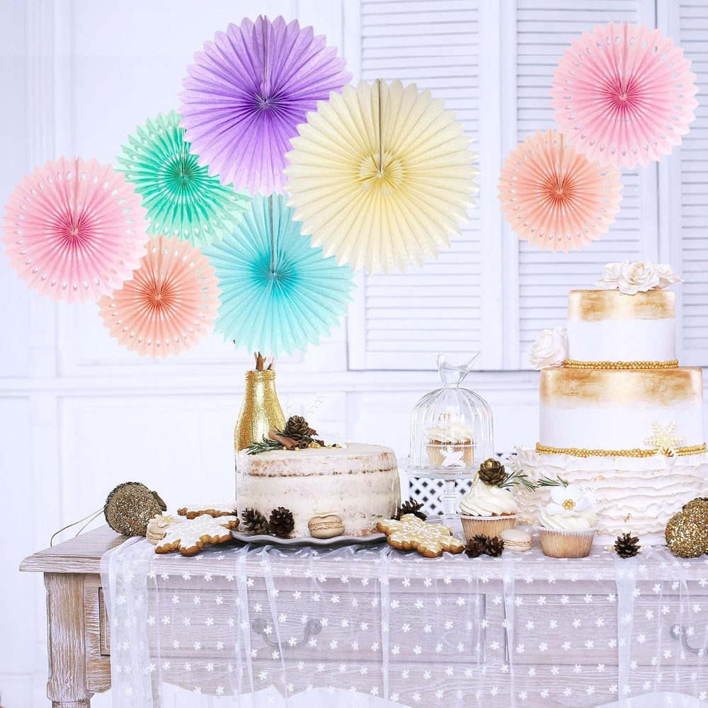 Pastel Rainbow Paper Fans Part - Decor Lighting Fans ulasan dan harga